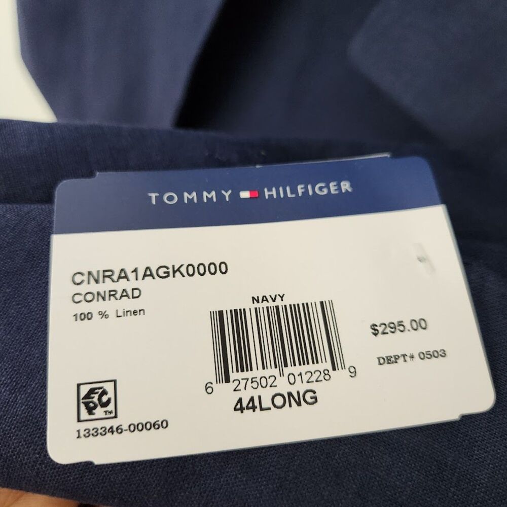 Tommy Hilfiger 100% Linen Navy Blazer Jacket Sport Coat | 44L | NWT - Picture 5 of 8